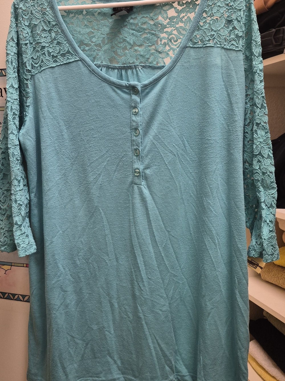 torrid Teal Lace-torrid Tunic